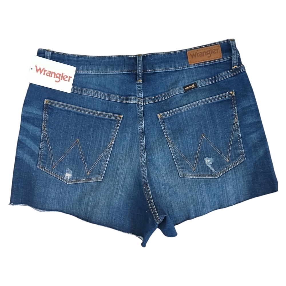 Wrangler 3" High Rise Vintage Style Cut Off Jean Shorts